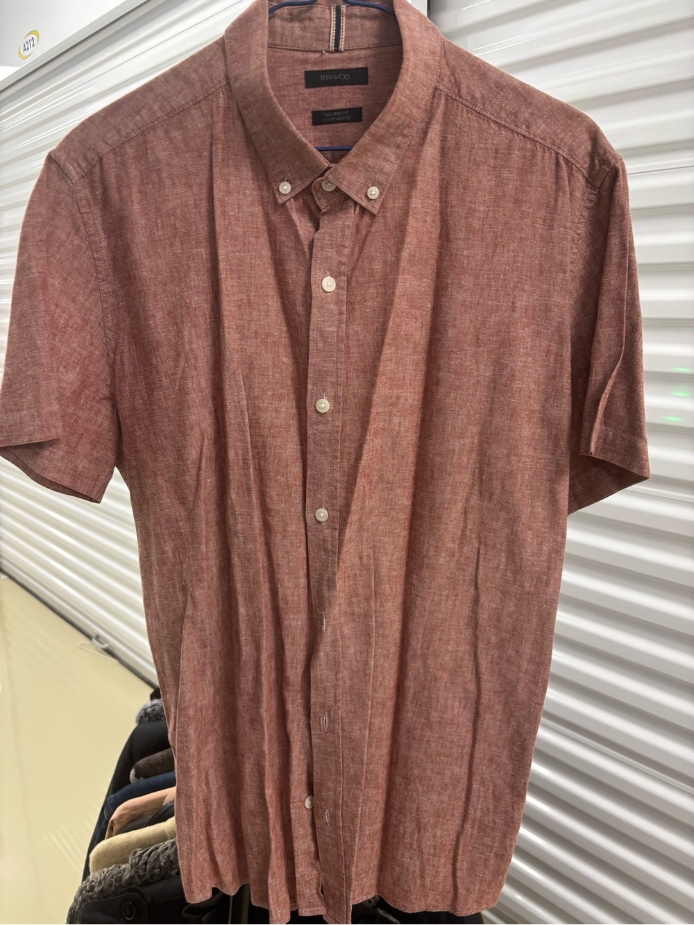RW&CO. Men's Short Sleeve Button-Down Shirt - Rust Brown